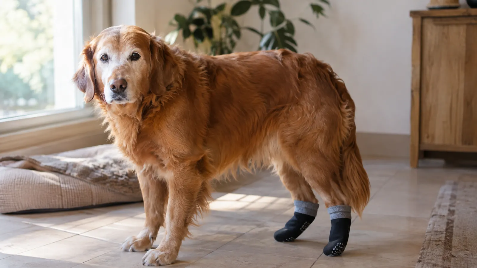 How to Stop a Senior Dog Slipping on Tile Floors with Non-Slip Socks